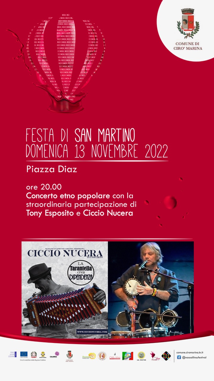 Festa di San Martino questa sera in piazza a Cirò Marina vino